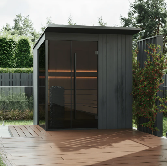 Oasislux Modern Black Outdoor Sauna