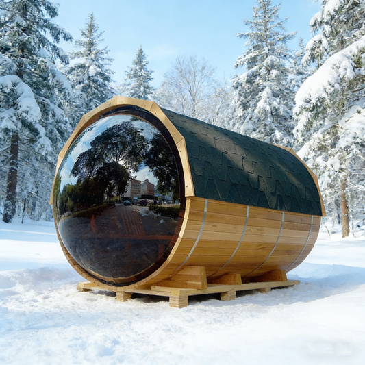 OasisLux  Cedar Barrel Panoramic Sauna: Best Choice for Outdoor Home Sauna