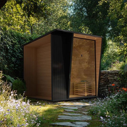 OasisLux Contemporary Studio Outdoor Sauna With Pent Roof